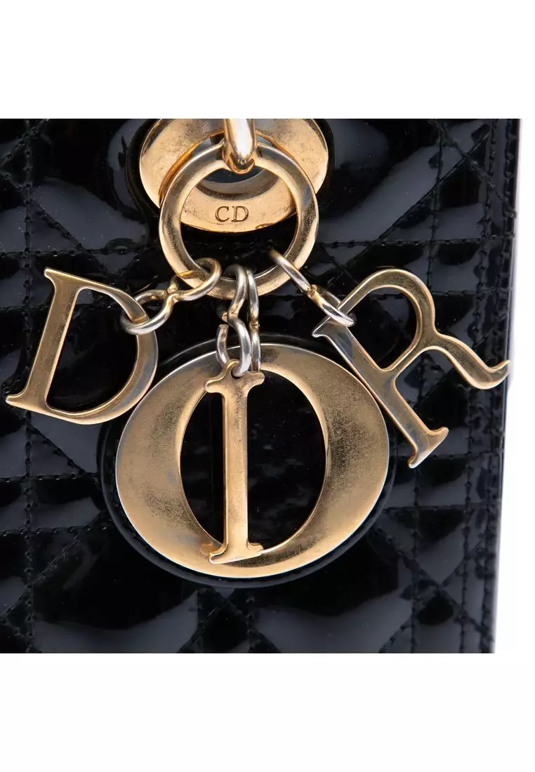 Pre-Loved Dior Medium Patent Cannage Lady Dior