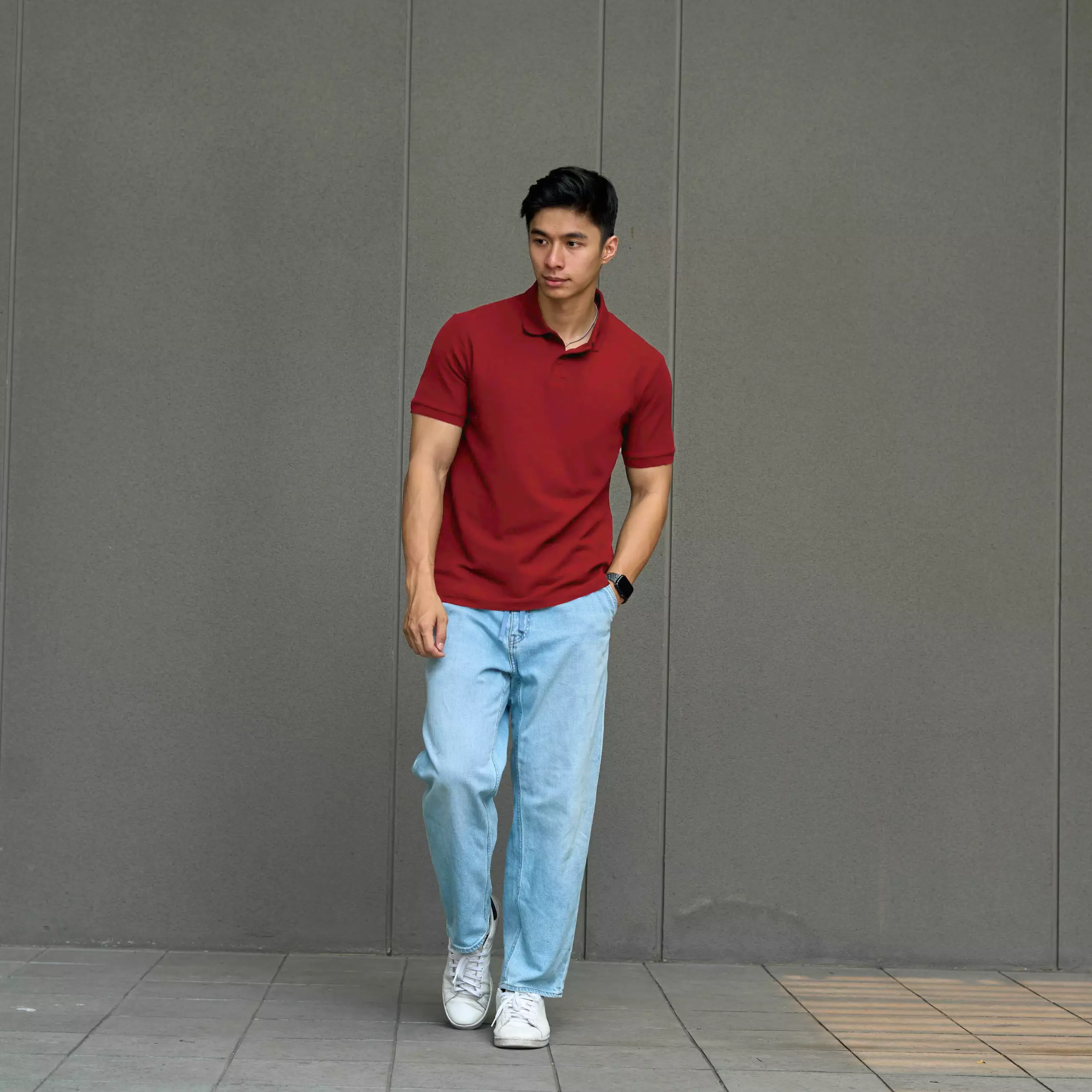 Kale Park Maroon / Kaos Polo Pria Lengan Pendek Kerah / Polo Shirt Slim Fit