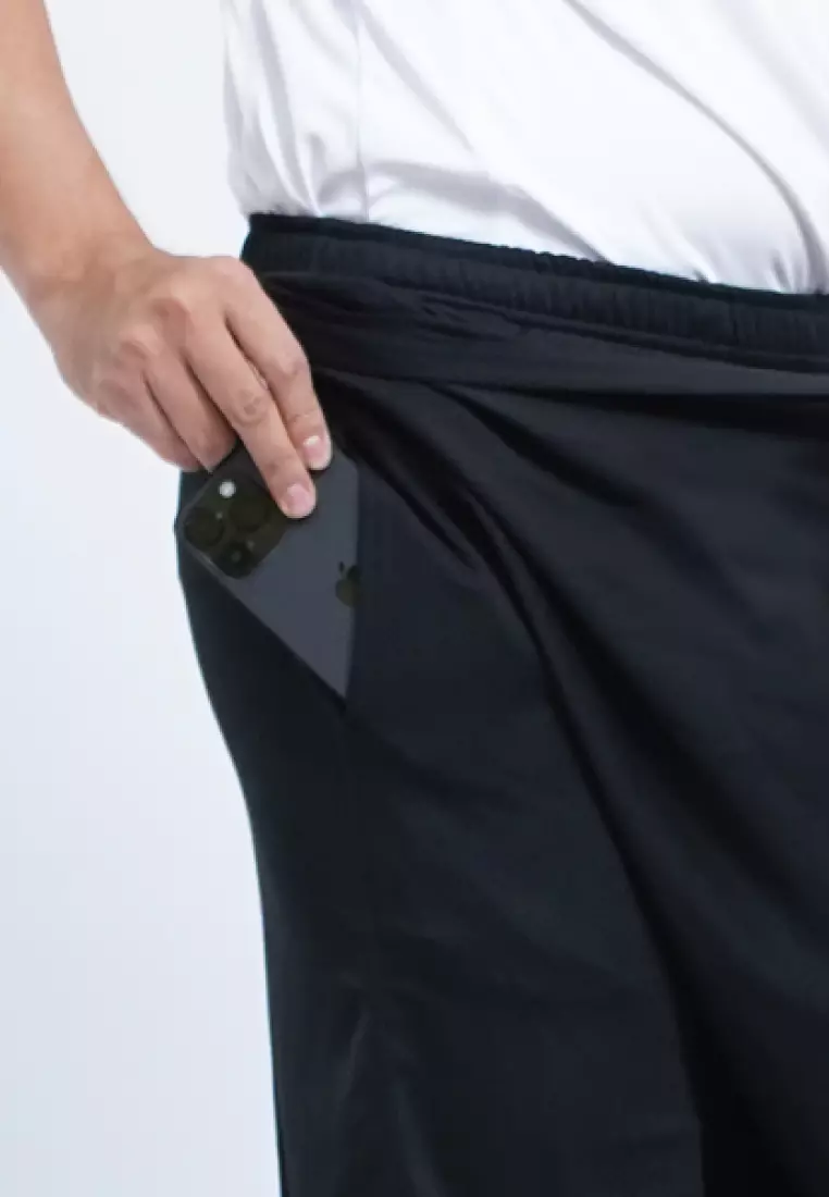 Tiento Sarung Celana 2in1 Saku Dry Fit Hitam Ramadhan
