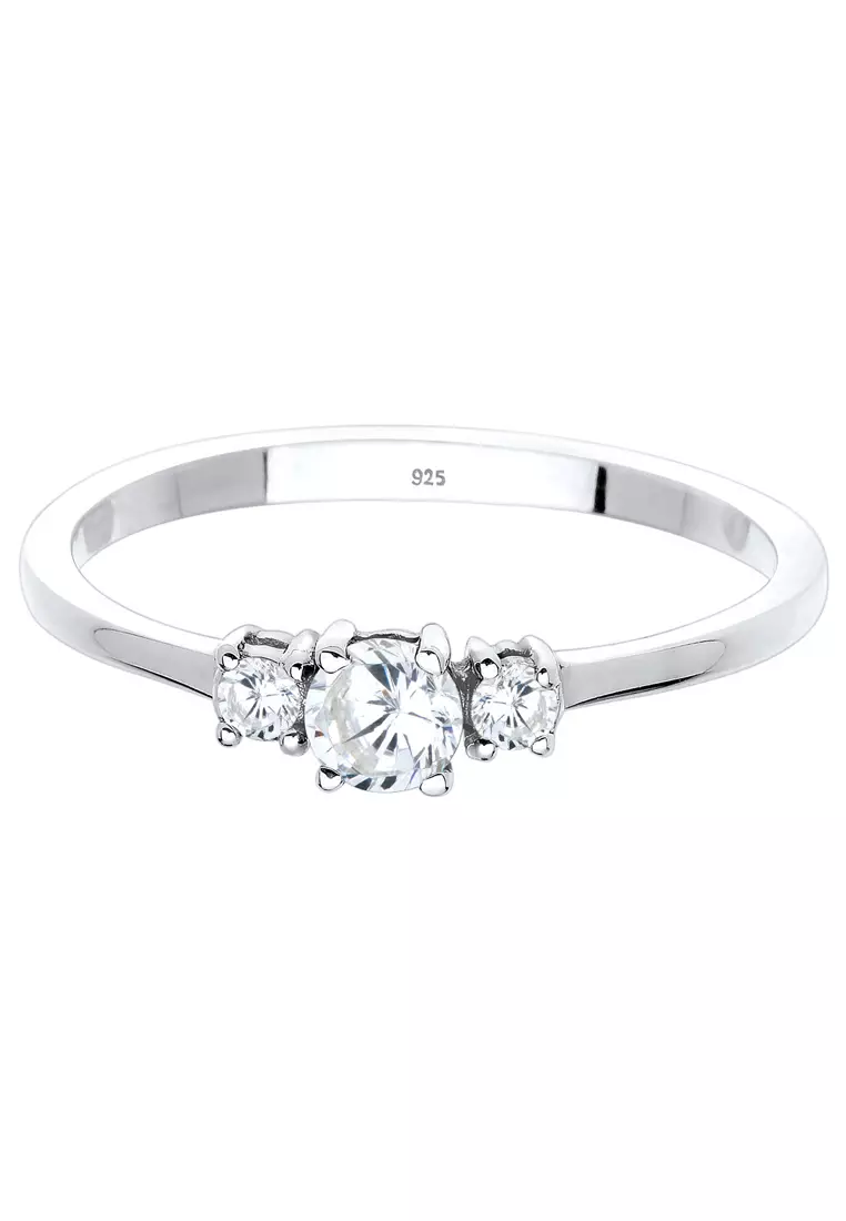 Cincin Perhiasan Perak 925 Wanita Zircon Engagement