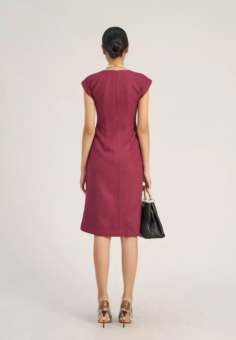 Magenta Midi Dress
