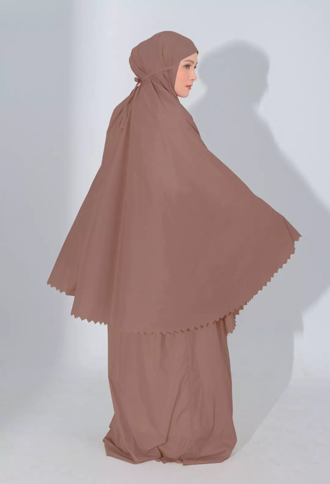 Devania Prayer Set Brown - Mukena Dewasa Polos 2 in 1 - Bahan Parasut