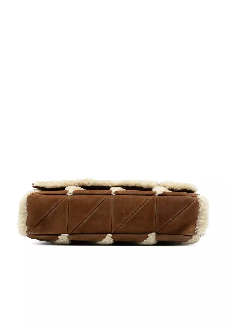 Pre-Loved Saint Laurent Medium Suede And Shearling Patchwork Jamie Shoulder Bag