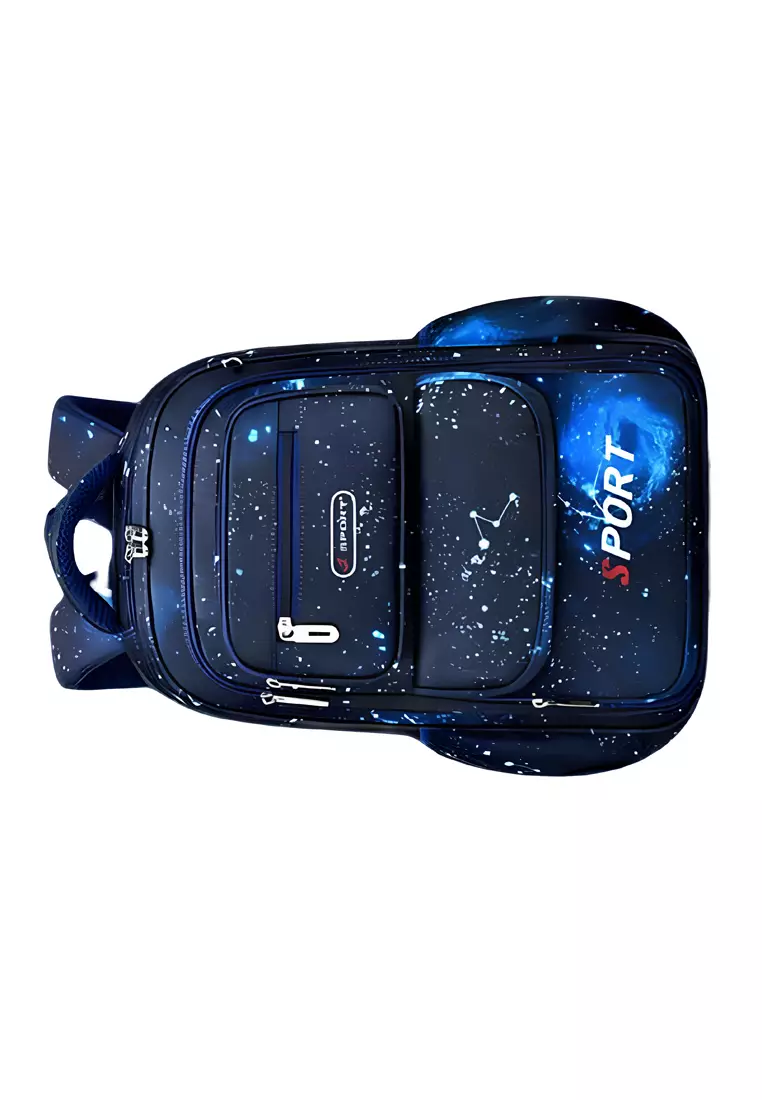 Maxime Tas Ransel Sekolah Anak Pria School Bag Large Storage Desain Casual Material Nylon ORIGINAL - Blue