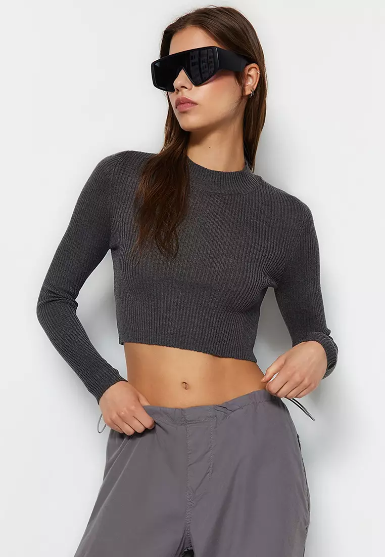 Buy Trendyol Long Sleeves Crop Sweater Online