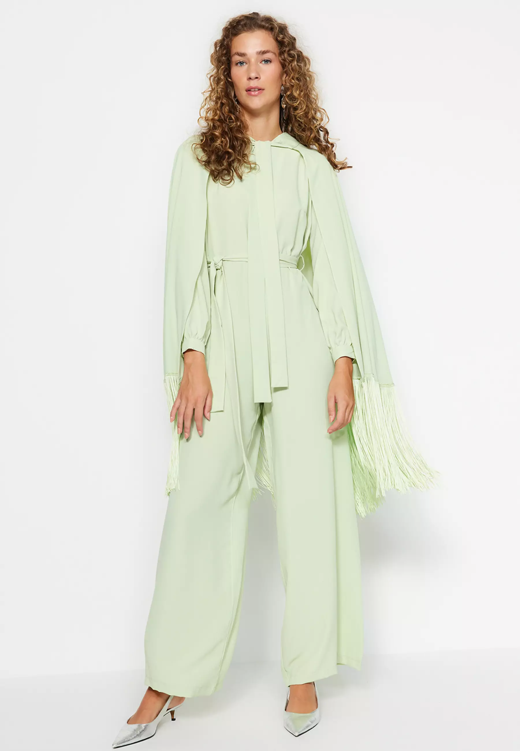 Green 2025 cape jumpsuit