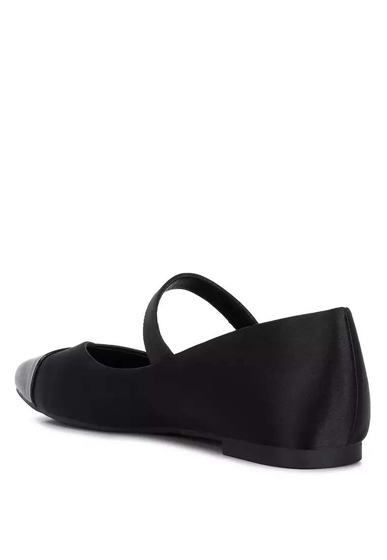 Buy London Rag Black Patent Toe Cap Satin Mary Jane Online ZALORA