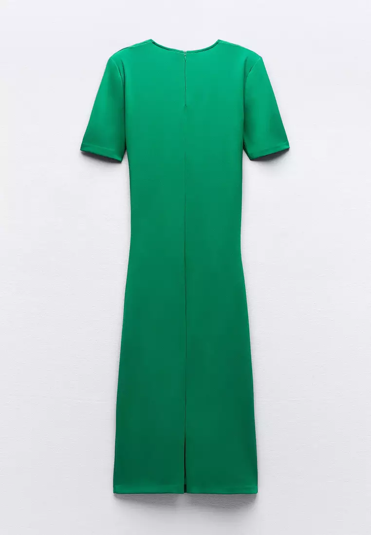 ZARA Satin Midi Dress with Shoulder Pad 2025 Buy ZARA Online