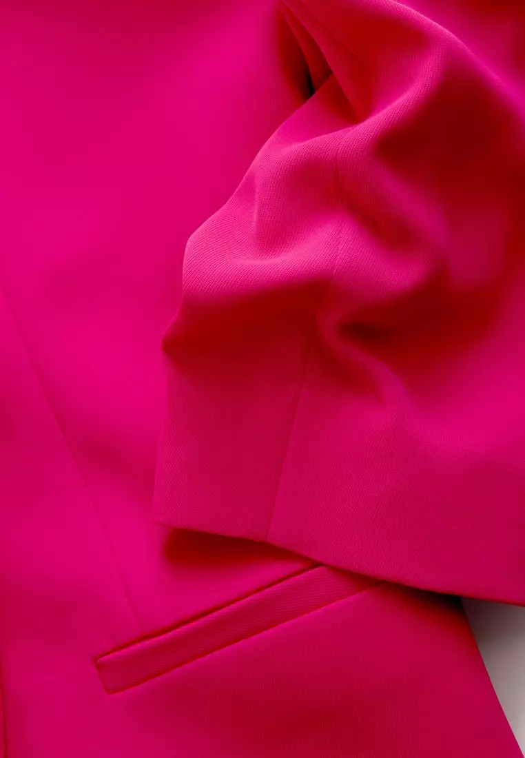 Relaxed Ruched Sleeve Blazer