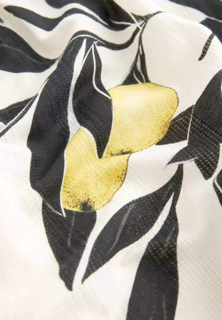 Linen Blend V-Neck Mini Dress