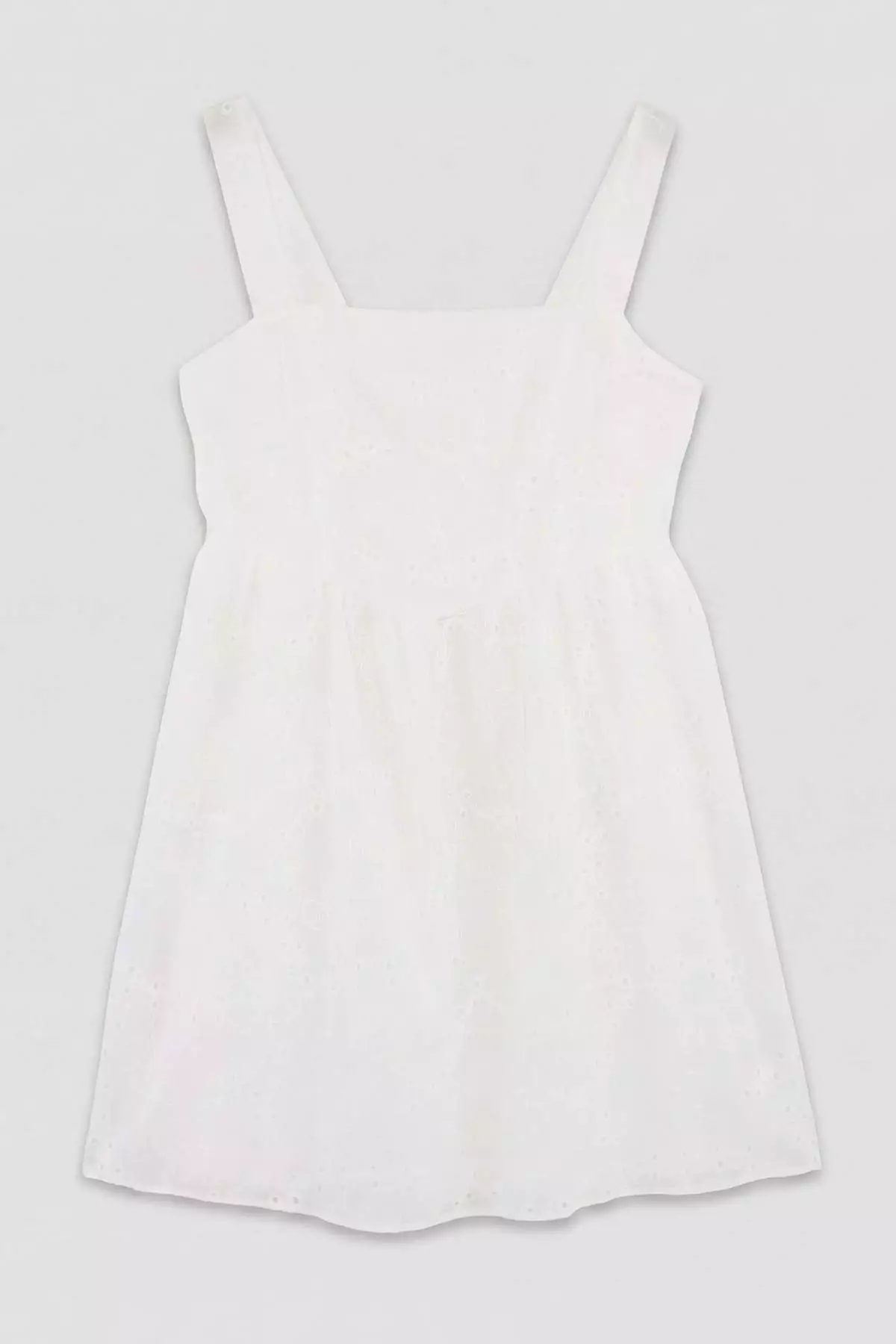 White Woven Plus Size Dress Tbbss26Ah00064
