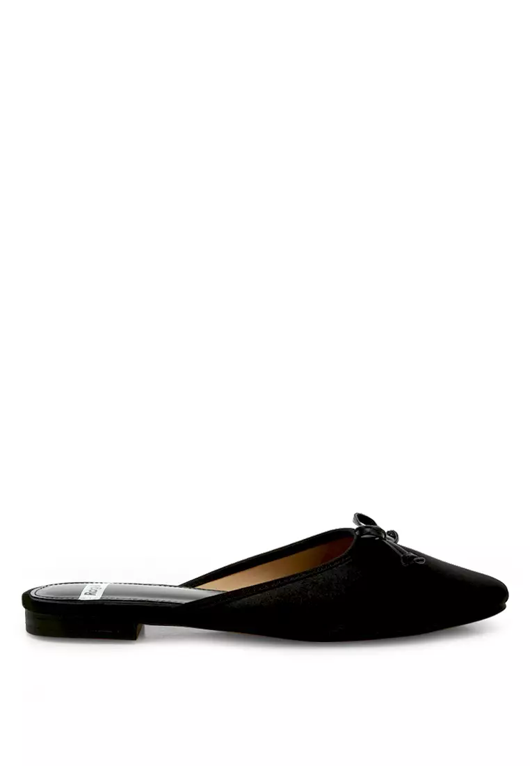 Discount on Rag & CO.  shoes - SKU: Satin Bow Detail Mules in Black
