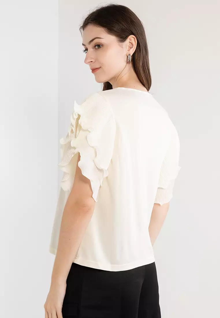 Layered Ruffle Sleeves Top