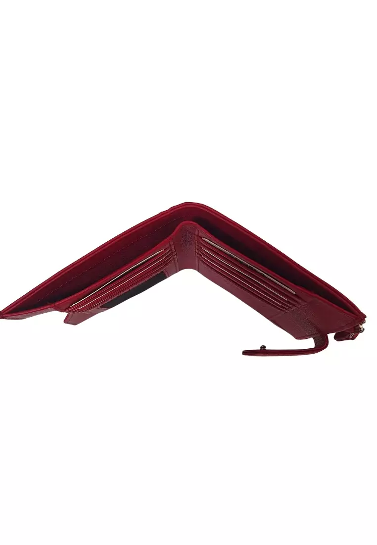 Wallet For Women -Women Wallet Slim Red Oxhide J0015