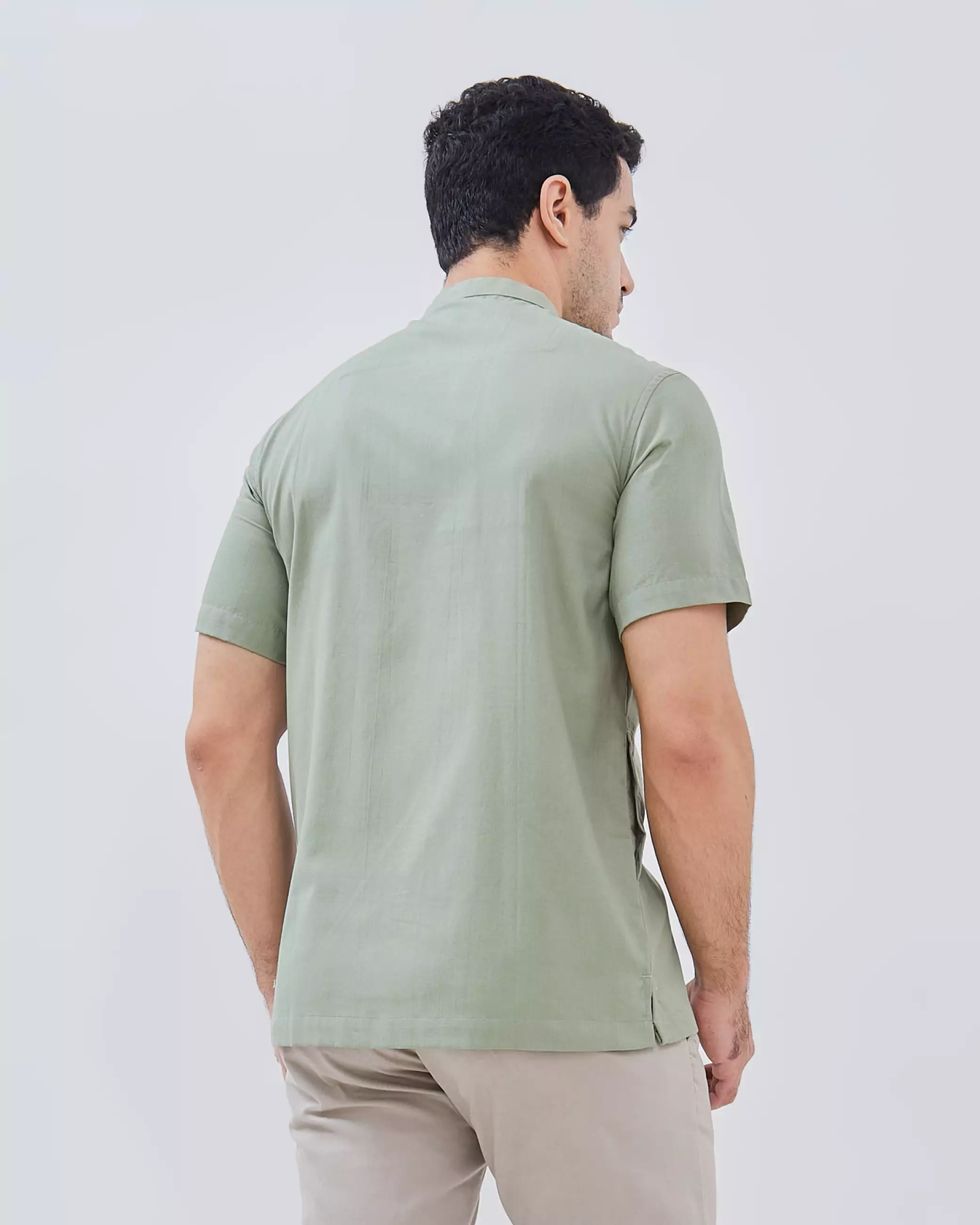 AMK Kemeja Koko Pria Lengan Pendek KK Rashad S/s Sage