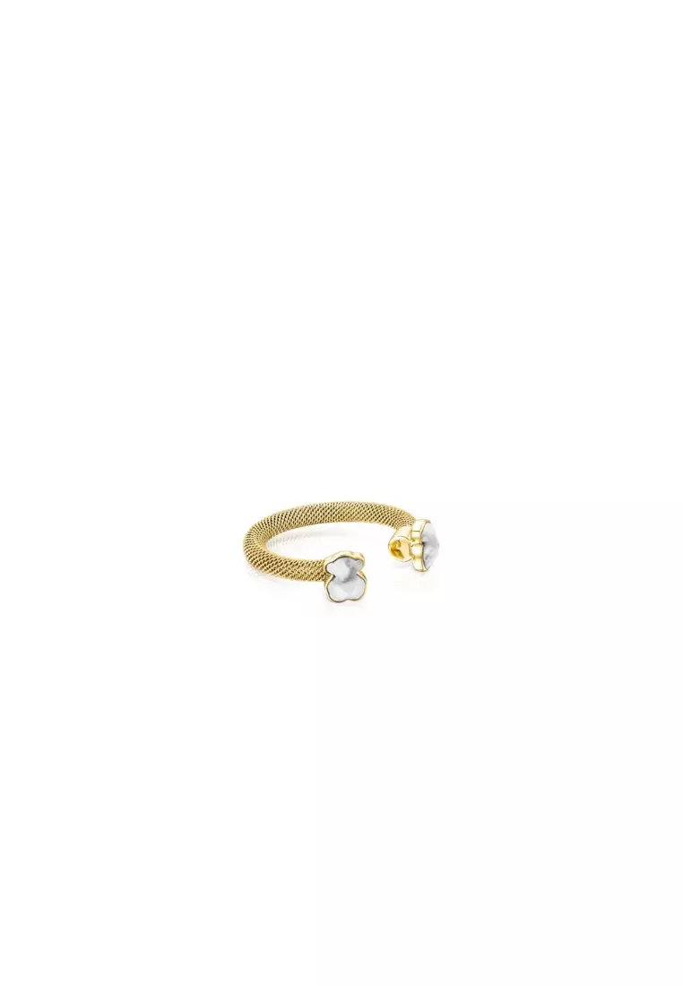 Buy TOUS TOUS Mesh Color Gold IP Steel Open Ring with Howlite 2024 Online |  ZALORA Singapore