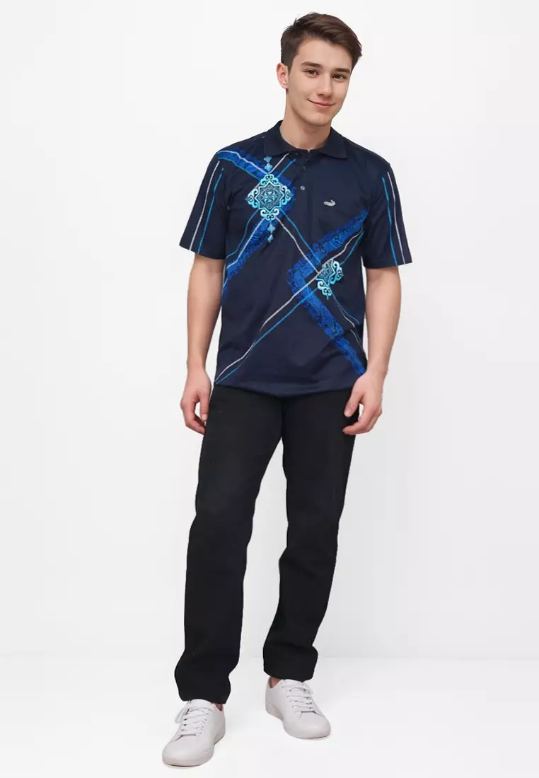 Crocodile DIAMOND 1868 Blue - Kaos Kerah Pria Men Polo Original Relax fit