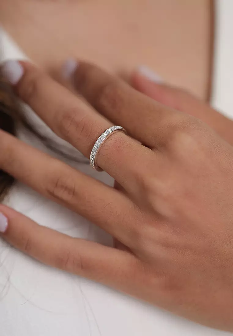 Swarovski® Crystal Eternity Band Ring – 925 Silver