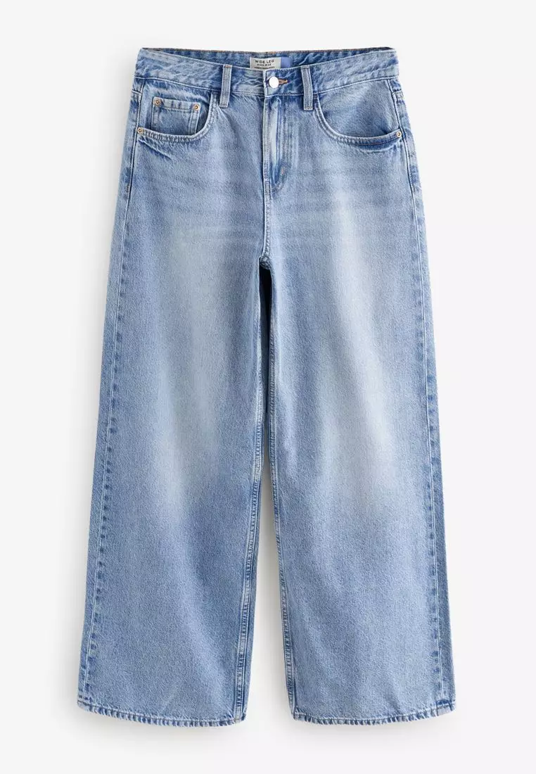 Mid Blue Wide Leg Jeans
