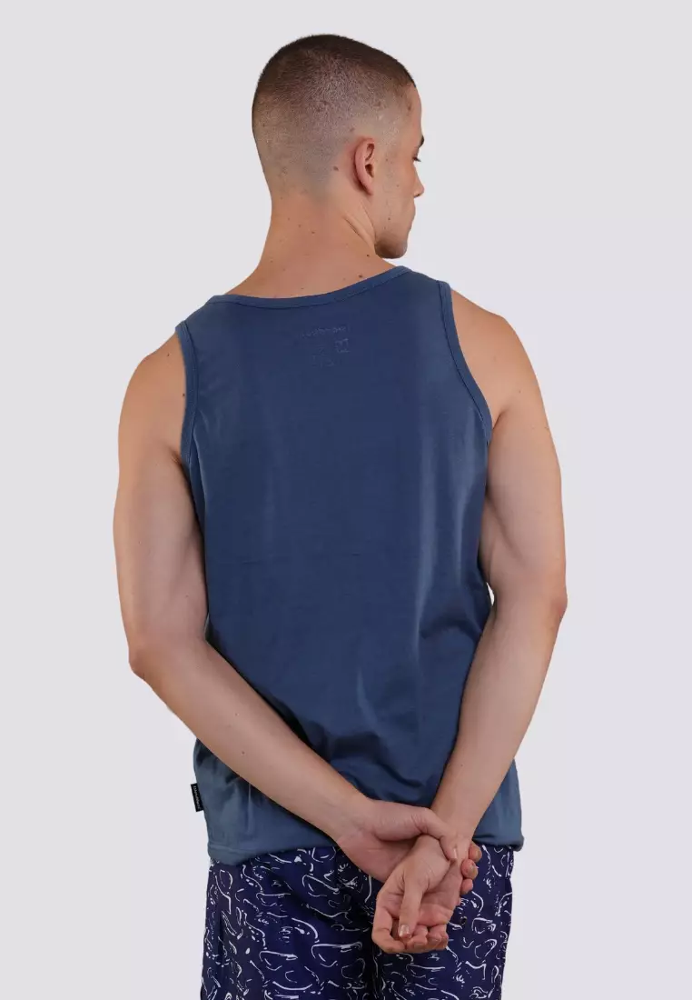 Nautical Azure Tank Top Swimwear For Men