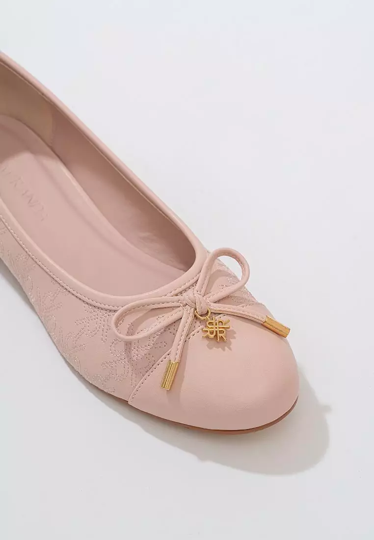 Ria Miranda Dusty Pink Miranda Quilted Flatshoes