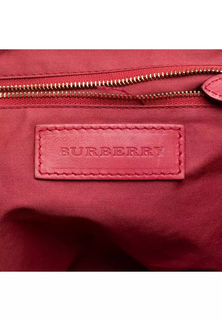 Pre-Loved Burberry Small Leather Trimmed Haymarket Check Coated Canvas Canterbury Tote
