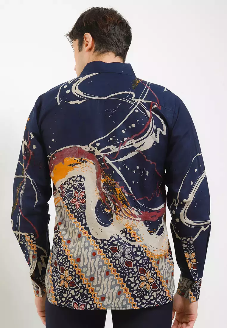 Tyaga Kemeja Batik Premium Pria Casual Modern Lengan Panjang
