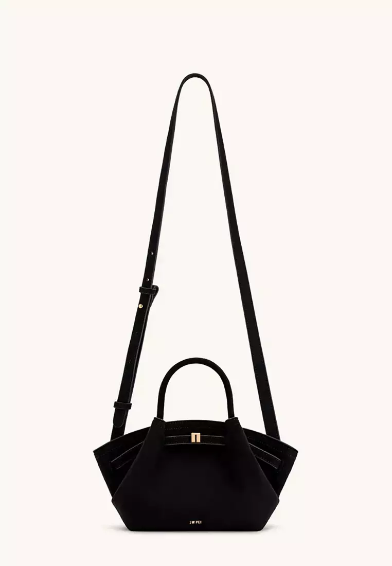 Hana Mini Faux Suede Tote Bag - Black