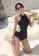Sunnydaysweety black Retro Solid Color Belly Cover One-Piece Swimsuit A21071417 E32A6USB253E18GS_8