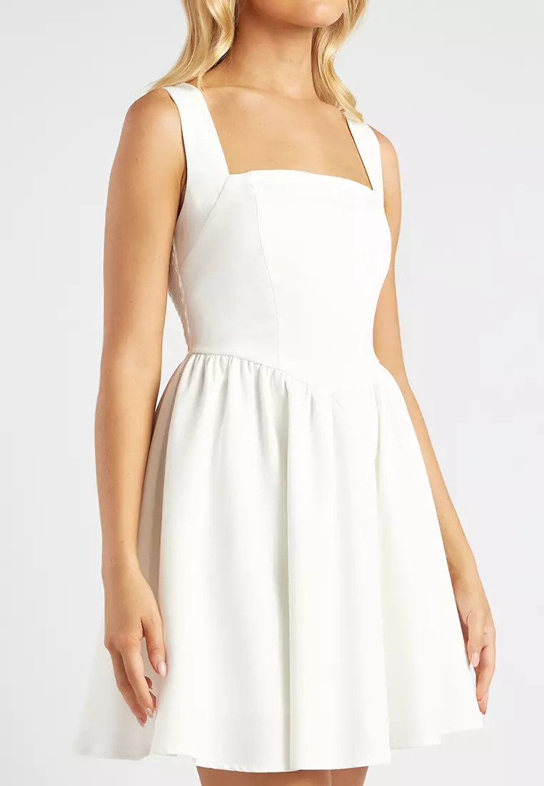 V Waistline Detail Mini Dress