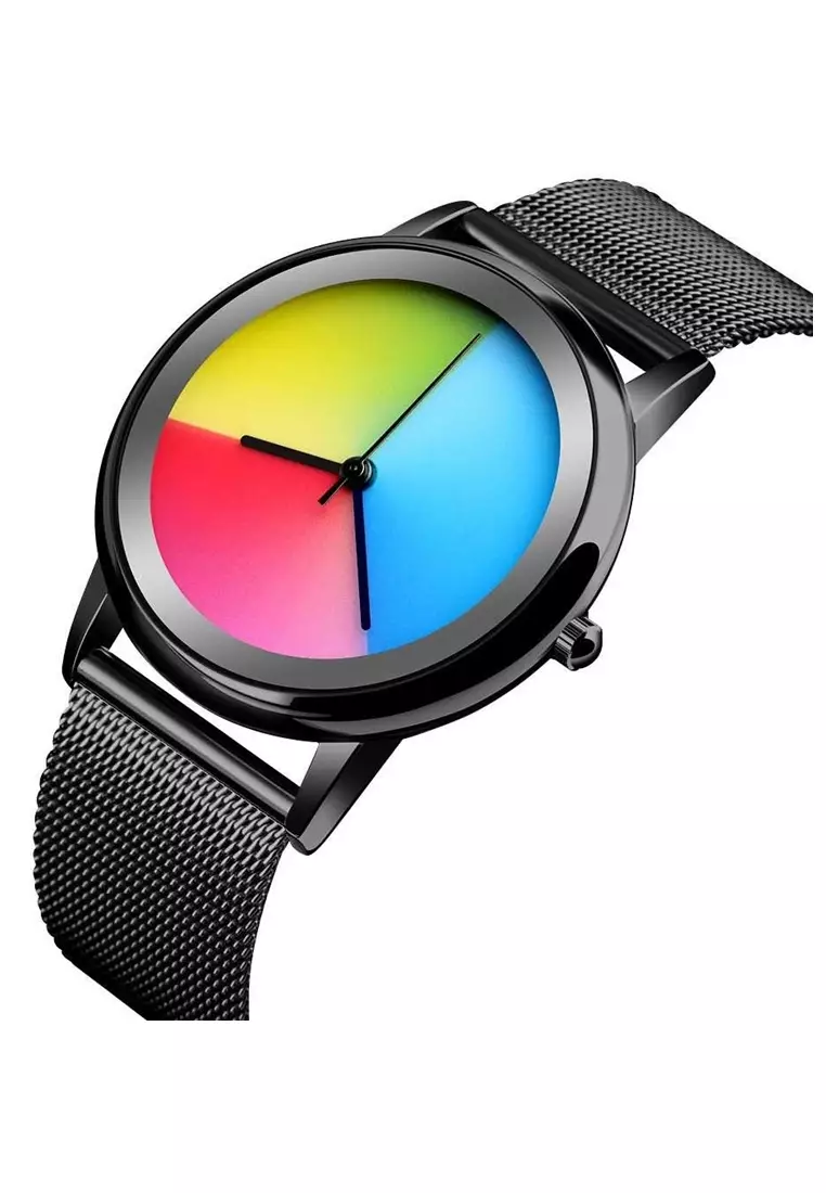 Jam Tangan Casual Analog Fashion Wanita Water Resistant 30m Strap Tali Material Mesh Steel QL09 ORIGINAL