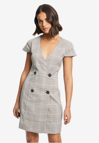 REUX beige Merci Mini Dress EDA08AAF2F9621GS_1