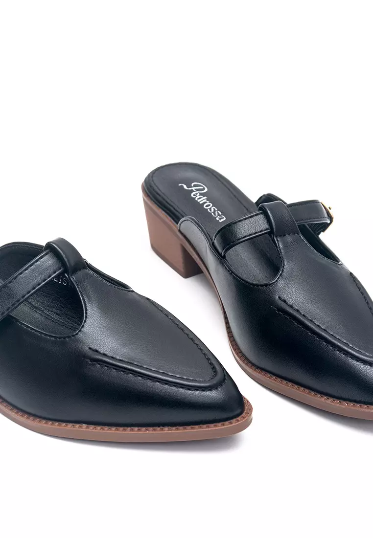 Calista Heels Mules in Black