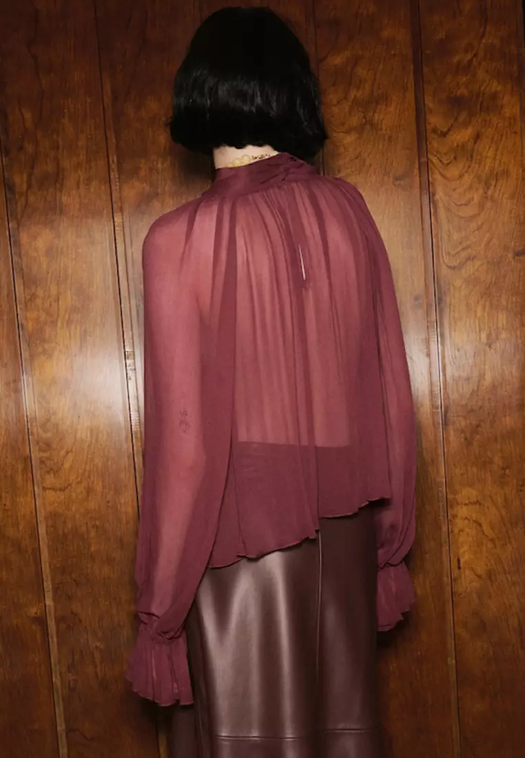 Semi-Transparent Blouse with Foulard