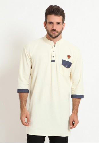 Jual ZAYIDAN Kaos  Gamis  Denim  Pocket Zayidan Putih 
