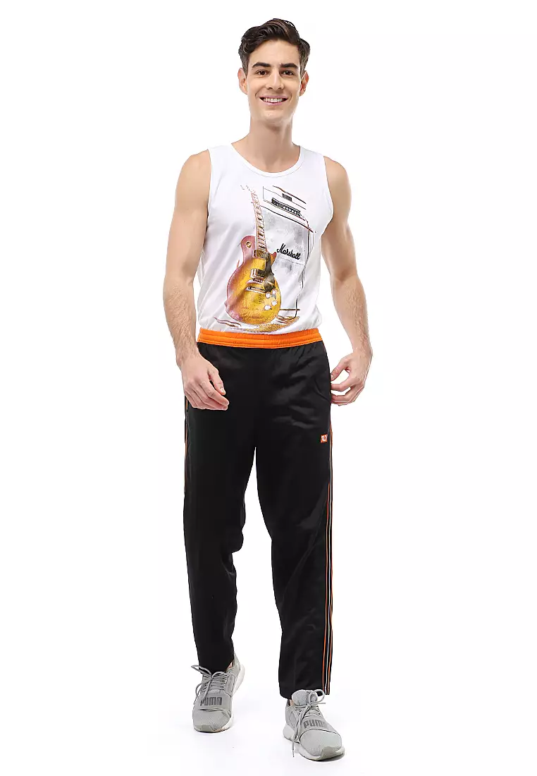 Yume Long Pants Celana Panjang Olahraga Pria Strip 3 Material Diadora ORIGINAL - Orange