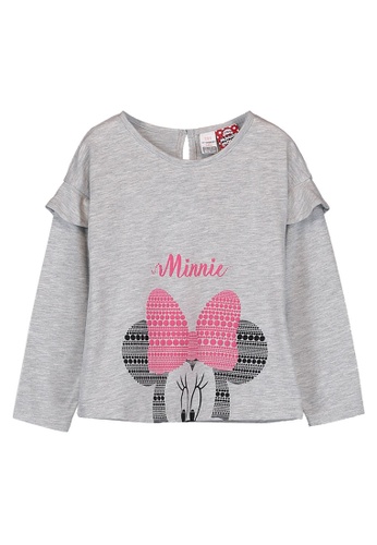LC Waikiki grey Baby Girl's Minnie Mouse Printed T-Shirt 6B798KAD2403DFGS_1