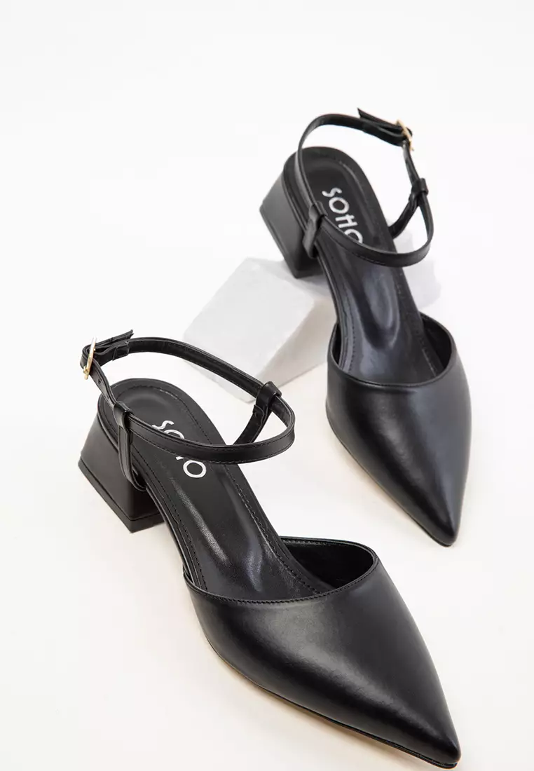 Black Women's Classic Heeled Shoes 20425