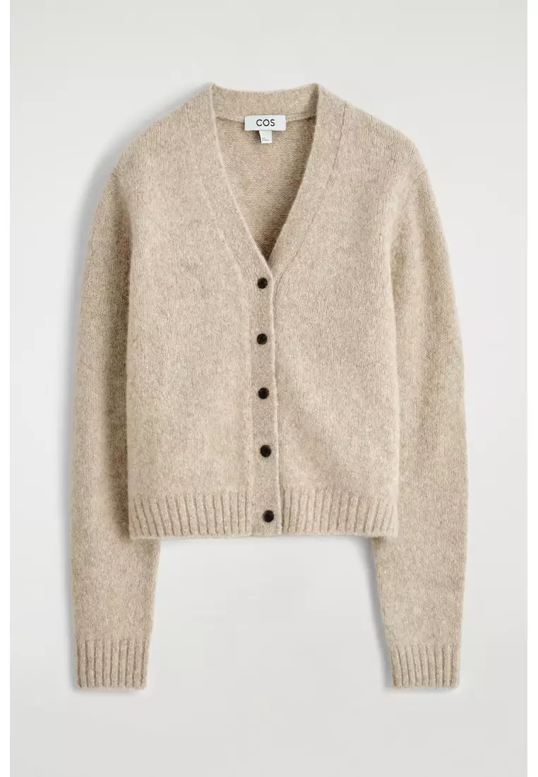 CROPPED ALPACA-BLEND CARDIGAN
