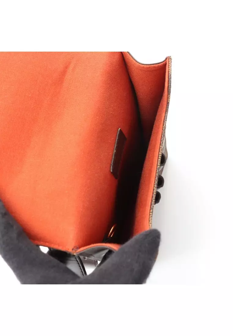 Pre-Loved Louis Vuitton portobello Damier  ebene Shoulder bag PVC leather Brown