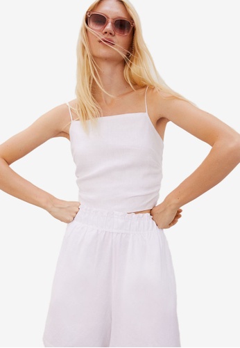 Hu0026M Linen Strappy Top | ZALORA Malaysia