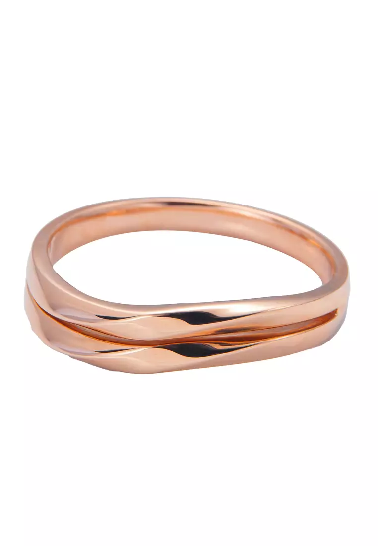 LITZ 18K 玫瑰金戒指 C-WB0044M