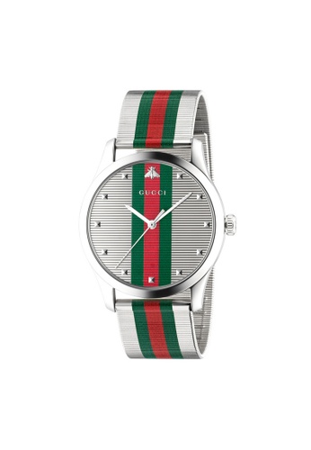 Buy Gucci Gucci House Web Stripe G Timeless Quartz Watch In Silver For Men Online Zalora Malaysia