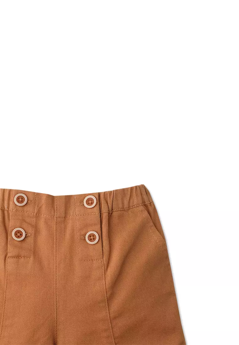 Baby Girls Wide Leg Sailor Pull On Pants With Pockets