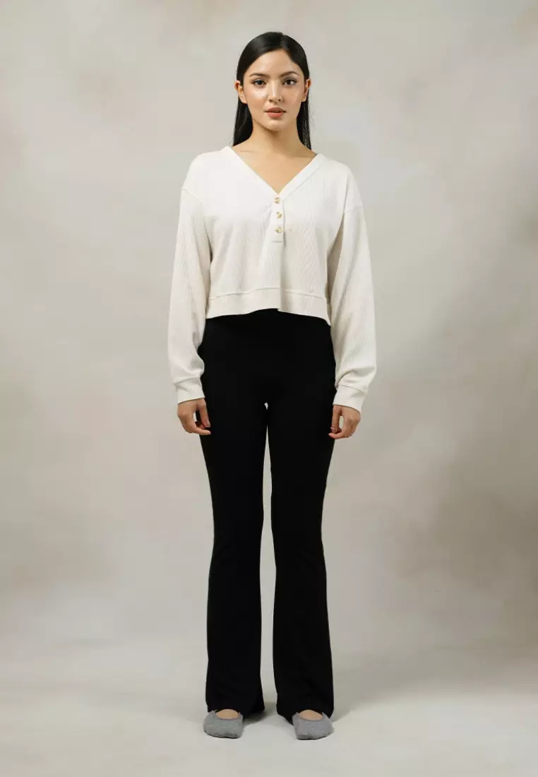 Waffle Sleeve Sweater Olahraga