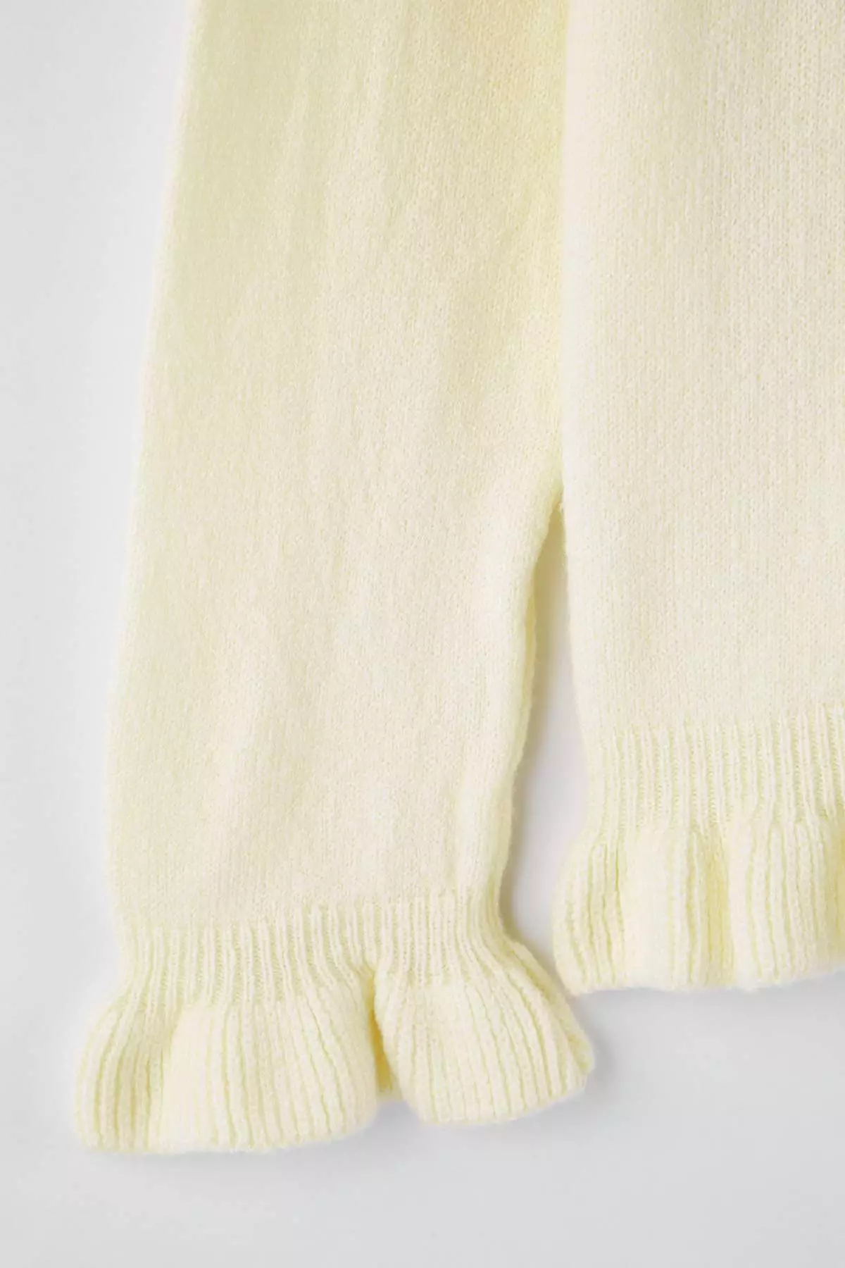 Yellow Button & Flounce Detailed Soft Texture Knitwear Cardigan