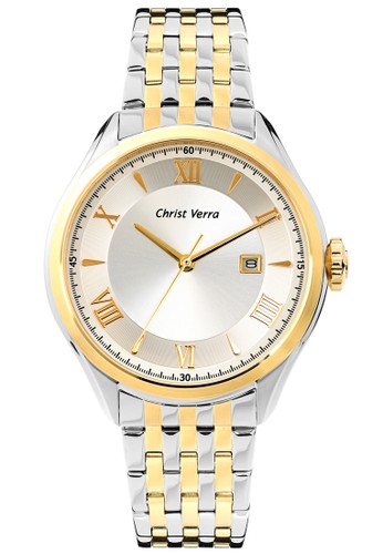 Christ Verra Fashion Men's Watch CV 52205G-13 SLV/SG White Silver Gold Stainless Steel