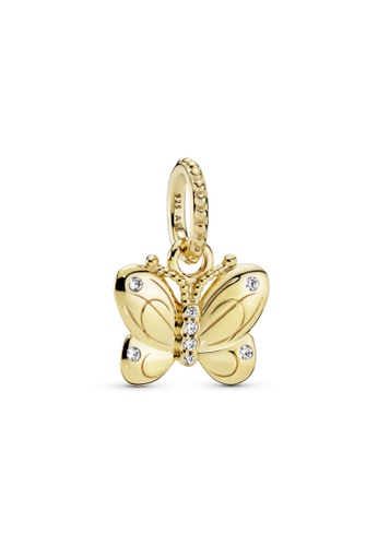 PANDORA silver and gold Pandora 14k Gold-Plated Butterfly Pendant CEC20AC51F43FAGS_1