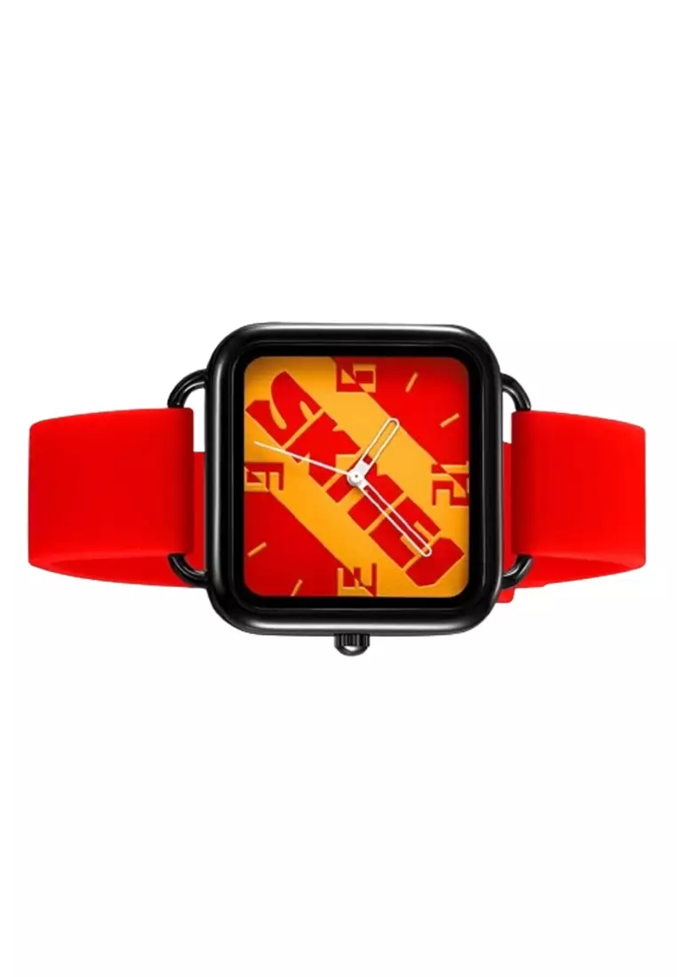 Jam Tangan Pria Analog Date SKME Silica Strap Tahan Air ORIGINAL - Red