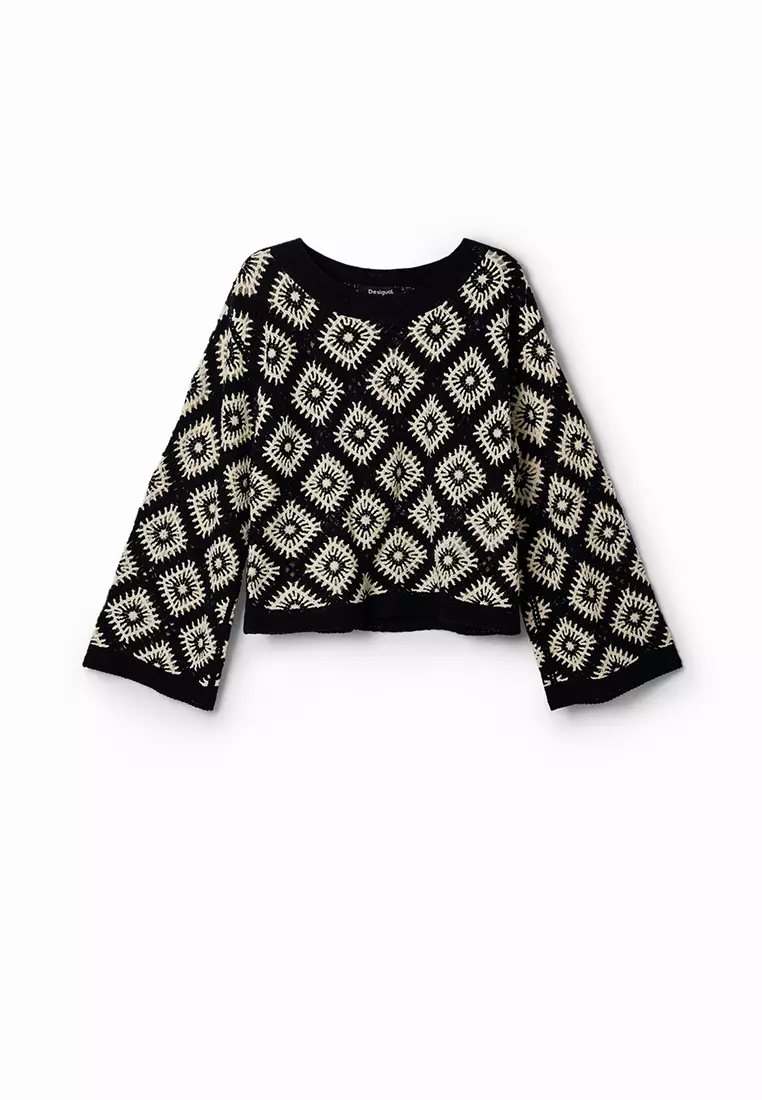Desigual Woman Multicolour crochet pullover.